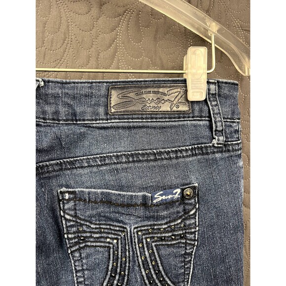 Seven 7 Embellished Cropped Ankle Jeans Summer Chic Cute Work SZ 10:Pre-owned - Picture 7 of 7